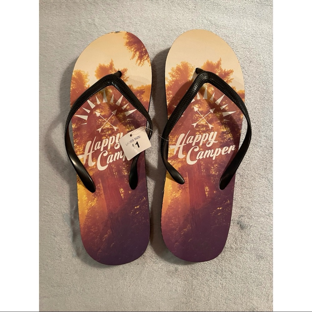 Happy Camper Flip Flops